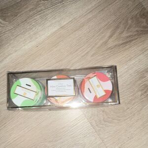 3 Pack Mini Round Tin Scented Candle Set Assorted/Mixed Scents Multicolor